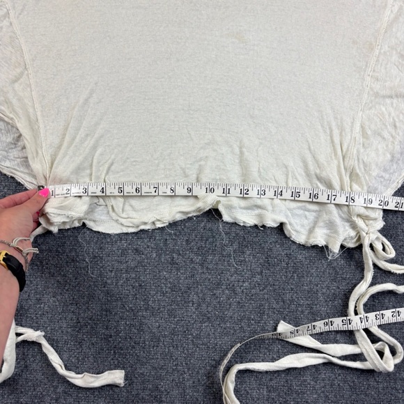 FREE PEOPLE We the Free Women’s Cream Pullover Tie Sides Boho Shirt size: Small - Picture 8 of 8